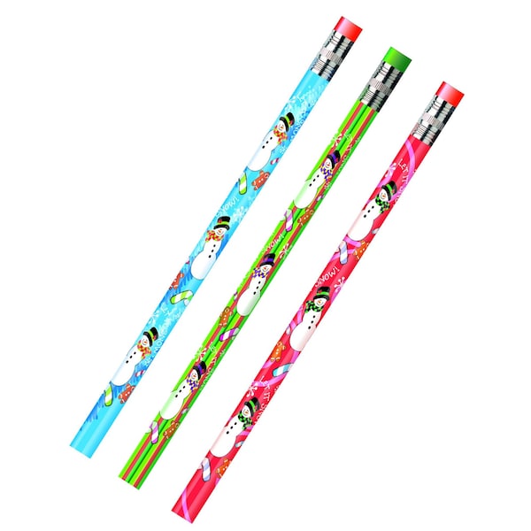 Moon Products Decorated Pencils, Holiday Snowmen Assortment, PK144 52071 - main